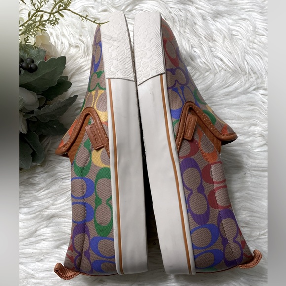 COACH
Men's Skate Rainbow Logo Print Slip-On Sneakers - Picture 7 of 8